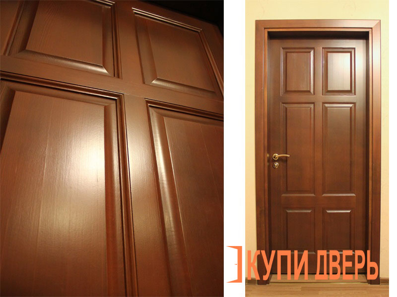 Двери из массива сосны филенчатые коричневые