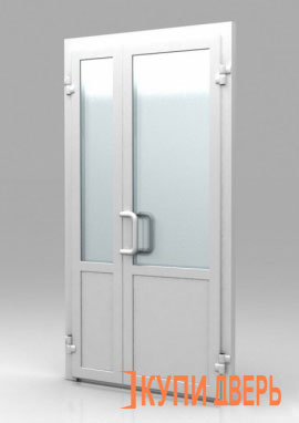 Платиковая дверь двойная распашная для установки в ванную, балкон, офисные помещения.