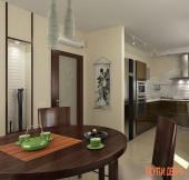 Двери в кухню с вертикальным стеклом