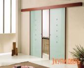 Двери в зал раздвижные со стеклом во все полотно